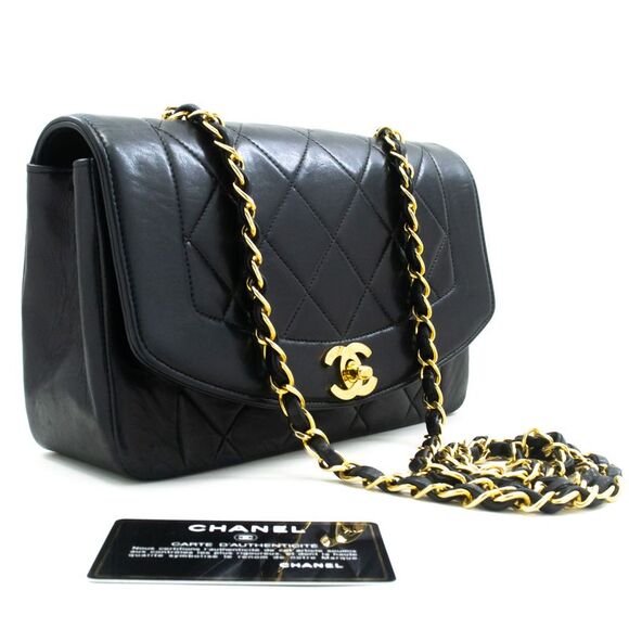 Chanel Diana Black Leather Shoulder Bag (Pre-Owned) - Picture 9 of 12